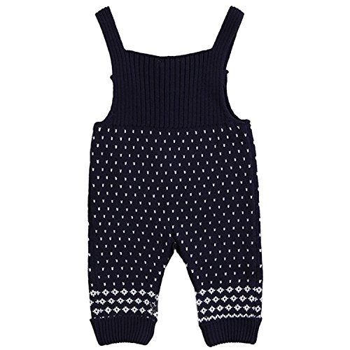 ZOEREA Newborn Baby Knit Dungarees Trousers for 0-2 Year Toddler Dark Blue