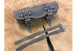 ‎ORLETANOS ORLETANOS Lenkerrolle braun kompatibel mit Brown Lederrolle Bugrolle Werkzeugrolle Rolle Leder Montageriemen Chopper Werkzeug Echtleder Chopper Motorrad Bikertaschen Orletanos
