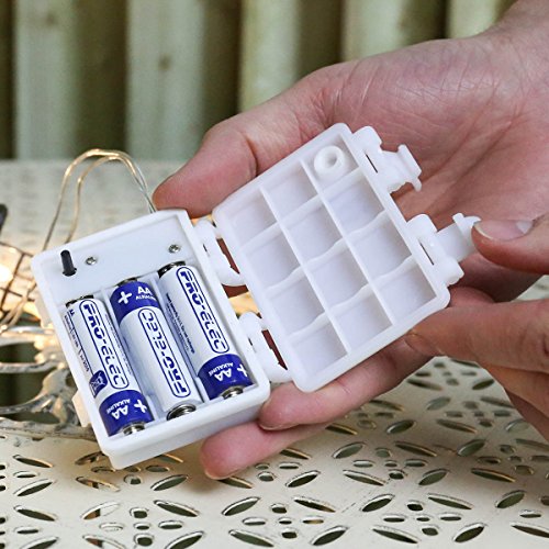 Außen Metall Laternen Lichterkette, 10 LEDs warmweiß, batteriebetrieben, 3m, von Festive Lights - 4