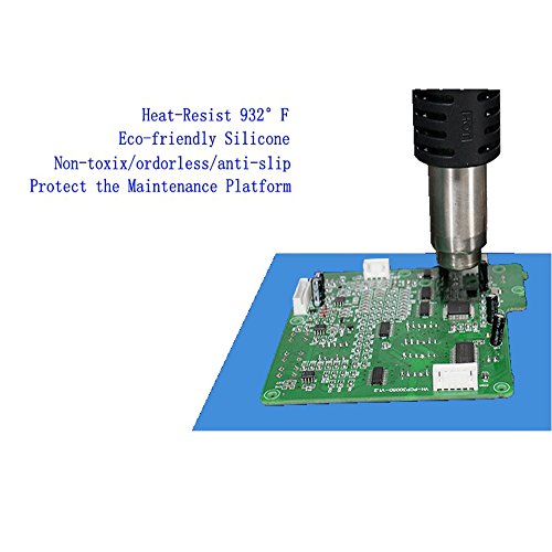 BTSHOW Hitzebeständige Lötmatte/Lötunterlage Silikon Hitzeschutzmatte/Projektmatte/Reparaturmatte Tisch-Arbeitsmatte Profi Schweißmatte zum Hochtemperatur Lötstation, Lötkolben, Heissluftgebläse, Werkbank Reparatur Operator Station für Elektronikreparatur 40x30CM - 4
