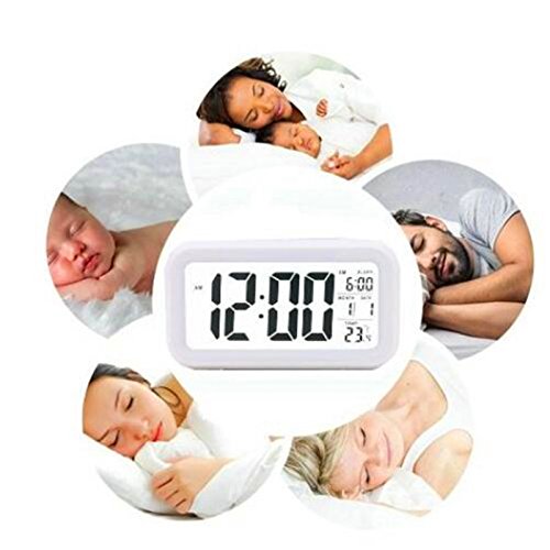 Saflyse Smart Wecker LED Digitaluhr Wecker Reisewecker (mit Datums-Anzeige,Mit Temperatur, Nachtlicht etc) (Schwarz) - 4