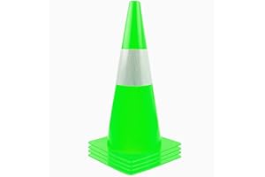 ALYOEN Lot de 4 cônes d'avertissement de 30 cm - Empilables - Cônes de signalisation - Cônes de signalisation - Cônes de signalisation de sécurité routière - Pour activités de plein air et événements festifs