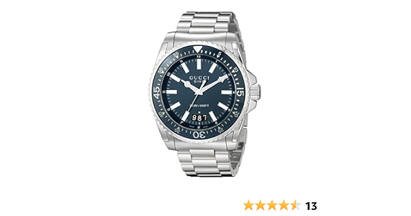 Gucci Men's Watch Dive Silver Blue YA136203 - Watches \u0026 Crystals