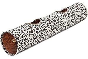 PAWZ Road zabawka tunel dla kotów domowych składana z 2 otworami nadruk w panterkę 25 x 126 cm