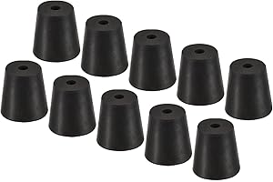 YOKIVE 10uds Goma Tapones con Agujero, Cónico Tapones con Alta-Temperatura Resistencia | Protección Agujero, Excelente para Laboratorio Industria (Negro, 18mm a 24mm)