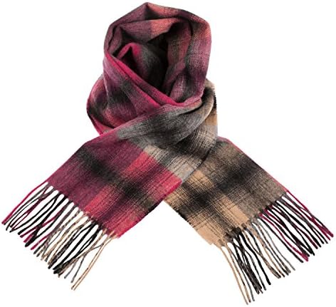 Edinburgh 100% Lambswool Scottish Tartan Multicolour Scarf Graded Block Check - Dress Black (One Size)