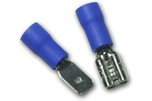 world-trading-net 20 par 4,8 mm platta kontakter blå 1,5–2,5 mm²