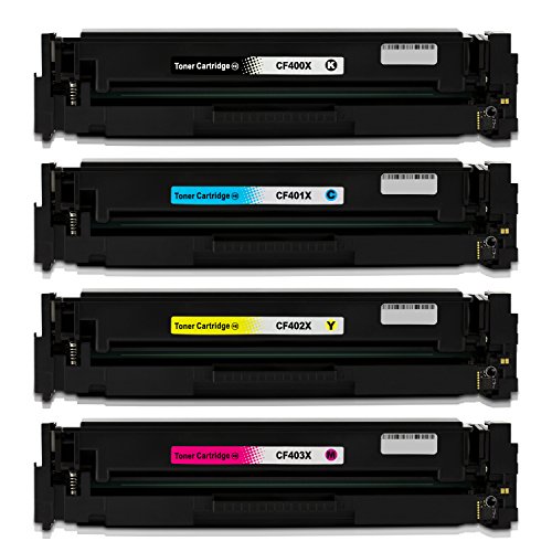 Merotoner® 4er Set Toner kompatibel zu HP 201X CF400X CF401X CF402X CF403X | Für HP Color LaserJet Pro 200 M252n ∙ Pro M252dw ∙ Pro MFP M277dw ∙ Pro MFP M277n ∙ Pro MFP M274n | Toner als Ersatz für HP Laserdrucker und Multifunktionsdrucker - 2