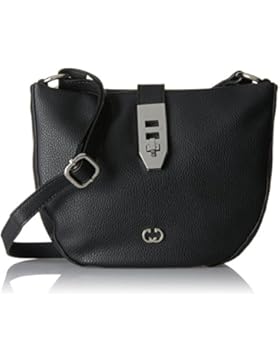 Gerry Weber Damen Round Rings Shoulderbag Shz Umhängetasche, Schwarz (Black), 6.5x19x24 cm