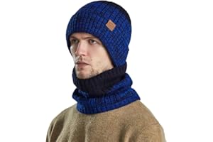 WardWolf Berretto Cappello Sciarpa Uomo Donna Cappello Invernali Berretti Scaldacollo Set Skull cap Maglia a Fodera di Lana Beanie Maglia