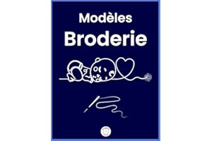 Modèles Broderie: 70 motifs à broder de style Line Art, projets variés avec des fleurs, des portraits, des animaux, géométrique sashiko...