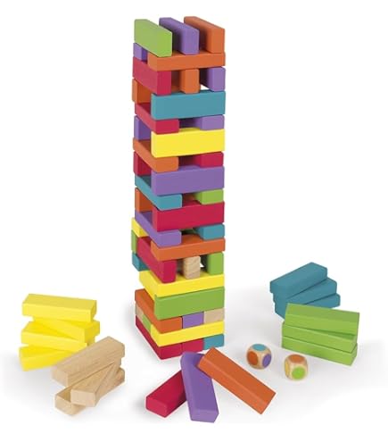 Janod Monkey Pyramid – Holz-Brettspiel Für Kinder Ab 3 Jahren, Mit 20 Affen & Würfel (FSC-zertifiziert)