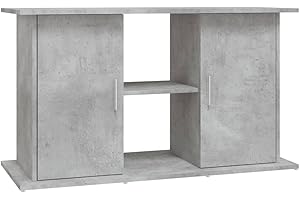 vidaXL Stable and Elegant Engineered Wood Aquarium Stand - Concrete Grey with Ample Storage and Sleek Design, Size 101x41x58 cm'