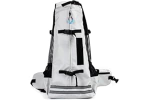 OMEM - Mochila transportadora para mascotas, con tiras reflectantes y silbato para salvar vidas al aire libre