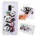Produktbild TPU Hülle für Samsung Galaxy A8 2018, Flexibel Gummi Schutzhülle für Samsung Galaxy A8 2018, ZCRO Soft Handyhülle Silikon TPU Bumper Case Cover Hülle Weich Ultra Slim Dünne Silikonhülle Tasche mit Schwarz Weiss Pandas 3D Tier Muster Niedlich Cute Lustig Kreativ Design Silikon Schale Kratzfest Handytasche Etui für Samsung Galaxy A8 2018 (Weiß)