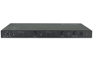 FeinTech VAX04201 HDMI eARC Pass Matrix Switch 4x2 für Soundbar und 2 Displays 4K 60Hz Dolby Vision Atmos