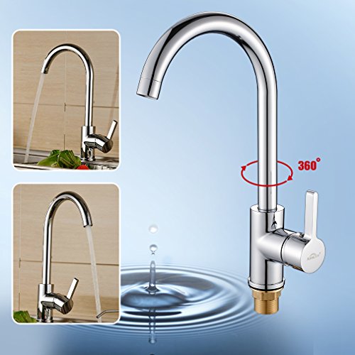 AuraLum 360° Drehbar Niederdruck Wasserhahn Niederdruck Mischbatterie Küchenarmatur - 3