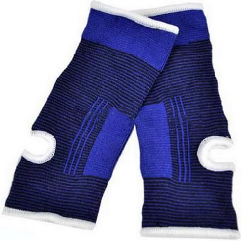 Bigood 2X Stretch Foot Ankle muscle Joint Protection Elastic NEOPRENE Brace Guard Support Sports Sock Running Pad Arthritis Guard Pair Gym Wrap Blue For Bruise Injury Sleeve Bandage Sprains