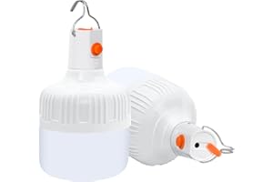 Ceboic Lampada Campeggio, 2 Pezzi LED Lanterna da Campeggio Ricaricabile USB 800 Lumen 2 Modalità di Illuminazione, Luce Portatile Lampadina da Lavoro Impermeabile per Tenda Emergenza Escursionismo