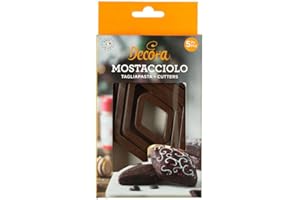 Decora 0255085 Set 5 Tagliapasta Mostacciolo In Plastica, Il Kit Ideale per Creare Decorazioni in Pasta di Zucchero o di Gomma, Made in Italy, Design originale. Confezione da 5 pezzi.