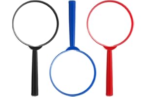 EBHO 3 Piezas 60mm Lupa Niños, Lupas para niños, Regalo de cumpleaños para niños, Mini Lupa de plástico para niños