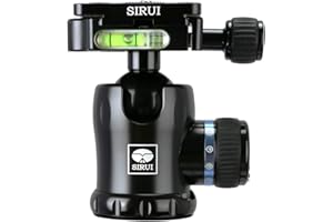 SIRUI K-10X Cabezal de Bola Trípode Aluminio, Rotación de 360 ° Cabezal Bola Panorámico con Placa de Liberación Rápida TY-50X Arca Swiss para Trípode, Monopie, Cámara DSLR, Carga Máxima 20kg
