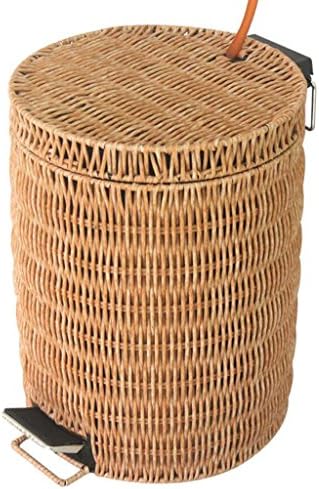 Wddwarmhome Tea Residue Tea Barrels Pick The Bucket Tea Bucket Tea Filter Barrels Trash Cans PE Imitation Rattan Waste Bins ( Size : 8L )