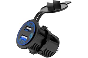 MEIJEEGU Meipire Caricatore USB per Auto, presa USB 5V 4.2A Display LED Interruttore Tattile, per Veicoli 12V ~ 24V RV Barca Moto SUV Caravan Marine