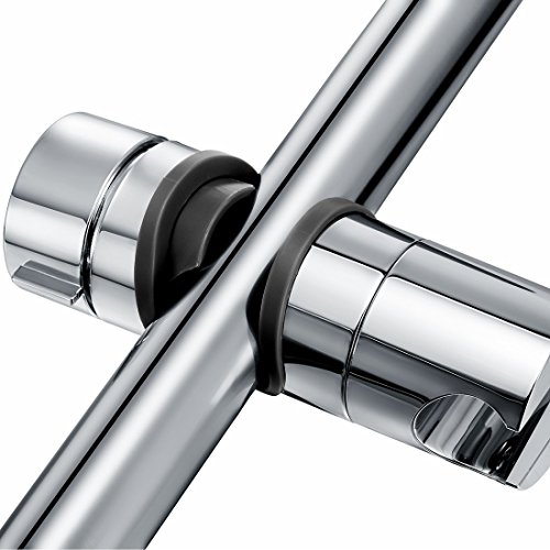 Joyoldelf 18–25 mm verstellbar Brausehalter ABS Ersatz Handbrause Halterung Duschstange Head Slider Klemme Halterung Halter, Verchromt - 5