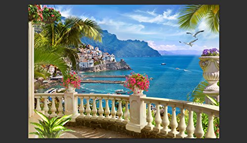 Vlies Fototapete 400×280 cm ! Top – Tapete – Wandbilder XXL – Wandbild – Bild – Fototapeten – Tapeten – Wandtapete – Wand – Italien Meer Landschaft Natur c-B-0101-a-a - 2