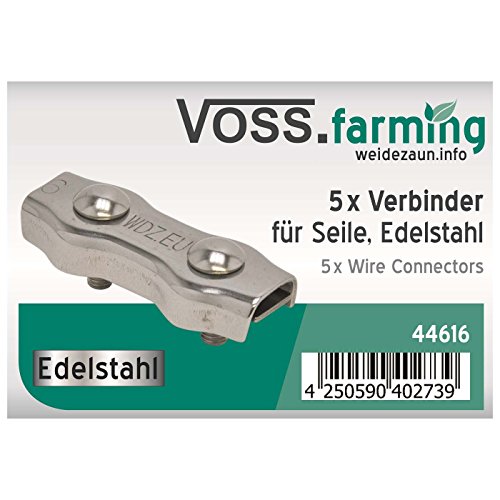 5x Verbinder für Seile, 6mm NIRO-EDELSTAHL für den Weidezaun - 3