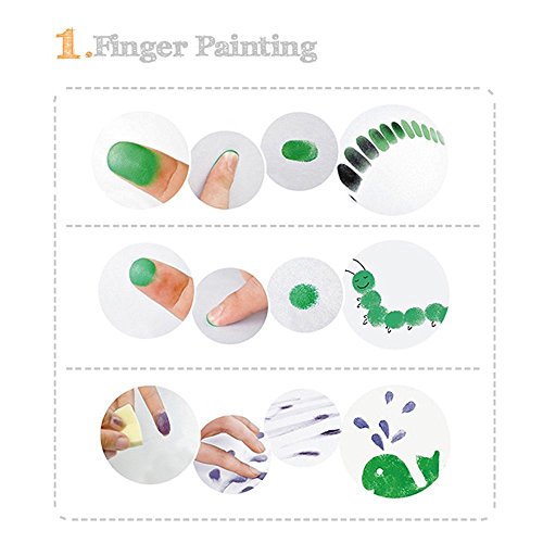 KEEKA 20x Bunte Stempelkissen-Set mit Mini-Stempel Fingerfarbe Ungiftig und Waschbar - 5