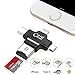 Produktbild USB Kartenleser, Hizek 4 in 1 USB Kartenlesegerät TF Card Memory Card Reader USB 2.0 Multifunktions USB Connector Unterstützung TF Karten für iphone / Samsung / Huawei / HTC / Nexus / LG / Sony / Win -- Schwarz