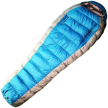 YXX Down sleeping bag advanced luxury Four seasons sleeping bags camping outdoor Portable Keep warm Reading mouth design Windproof waterproof (blue)