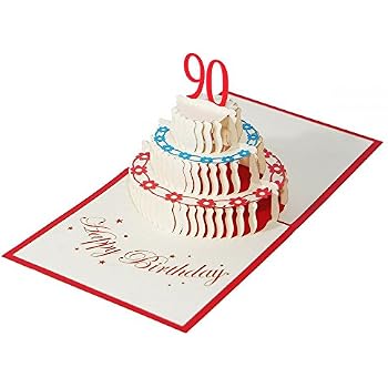 Geburtstagskarte Zum 90. Geburtstag – Mit Umschlag, 14x21,6 Cm, Hochwertiges Papier