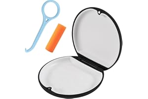 LSYYSL 1 caja de almacenamiento de retención negra con 1 extractor de frenos y 1 masticador, estuche de ortodoncia fácil de transportar, estuche de aparatos invisibles, estuche para dentaduras postizas.