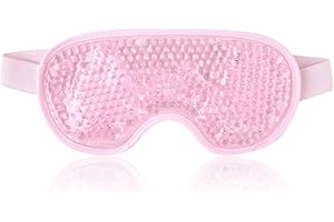 County Aqua Peas Cooling Gel Eye Mask - Cool/Warm Therapy - Perfect For Insomnia, Puffy Eyes & Dark Circles (Pink)
