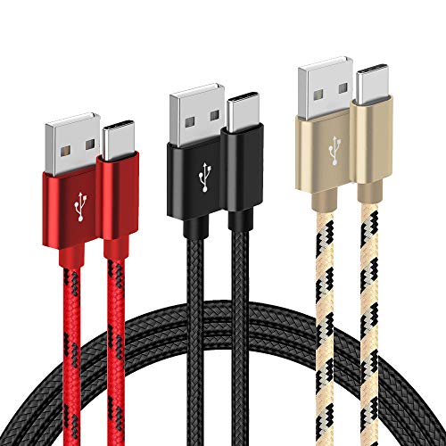 G-Color Cavo USB C, [2M*3 Pezzi] Cavo USB Type C Nylon Intrecciato Ricarica Rapida e Trasmissione Tipo C per Samsung Glaxy S10/S9/S8, Huawei P30 (Colore)