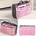 SAVFY Ladies Tidy Travel Insert Handbag Cosmetic Organiser Purse Large Liner Bag Pouch (Pink)
