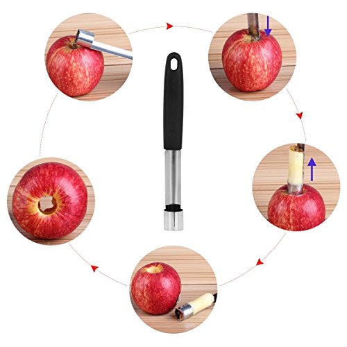 UVISTAR Apfelentkerner Edelstahl 2er Set Apfelausstecher Küchenhelfer Ausslicer Entkerner für Obst und Gemüse - 9