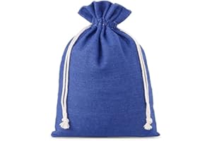 SAKETOS Jeans Geschenkbeutel 1 Stück Kleine Säckchen Stoffbeutel Jeans-Stoff-Baumwollbeutel Stoffsäckchen mit Zugband Säckchen zum Befüllen I 26 x 35 cm