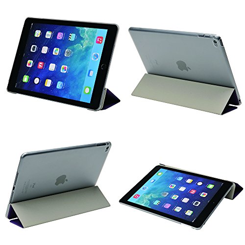 Apexel Drei zusammenklappbar Ultrathin Smart Cover Case mit durchscheinend Back Cover und Eingabestift für iPad Air 2 – Schwarz _ P Violett violett 24.2*17.2*1.3 - 5