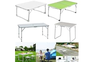 SK STORE Garden Foldable Work Table 3ft Heavy Duty Folding Outdoor Catering Camping Trestle Picnic Garden Patio Bbq Party Table Height Adjustable
