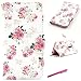 Produktbild L70 Schutzhülle, jcmax Premium Floral Pattern Flip Seite flodable PU Wallet Schutzhülle [Standfuß] und Kreditkarte Slots für LG L70, mit Eingabestift, A -Rose, LG G3