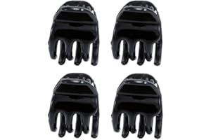 Righe e Pois - Pinze per capelli donna, mollette capelli classiche, clip capelli, 2 CM, confezione da 4 pezzi (Nero)