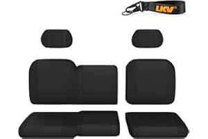 LKV Ranger 1000 Seat Covers with Headrest Covers,1680D Waterproof Repellent UTV Seat Cover Compatible with Polaris Ranger 1000/ XP 1000/Crew XP 1000 2017-2025, Split Bench Seat Covers