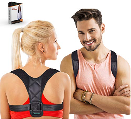 Posture Corrector for Men and Women - Adjustable Brace for Shoulder & Spine Support - Perfect Back Straightener with Airflow Engineered for Comfort and Pain Free Neck-Prevents Slouching and Hunching