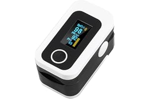 JIGERJS Fingertip Pulse Oximeter- Portable Oxygen Meter Finger Pulse Oximeter - Fingertip Blood Oxygen Saturation Monitor with Heart Rate,Fast Spo2 Reading and PI, with OLED Display(Not include Batteries)