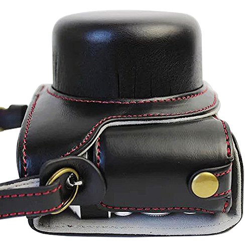 First2savvv XJD-J5-HH01S01 Premium Qualität braun Ganzkörper- präzise Passform PU-Leder Kameratasche Fall Tasche Cover für Nikon 1 J5 mit 10-30mm Lens mit Kameragurt - 5