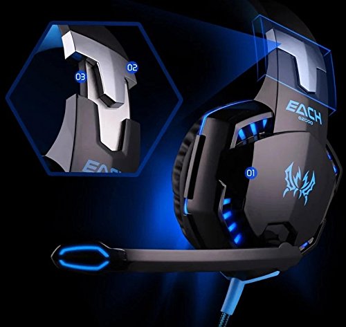 PC-Gaming-Headset/Kopfhörer, In-Ear-Stereo-Headset (3,5 mm Klinke, USB-Anschluss, kabelgebunden, komfortabel, Kopfhörer mit Mikrofon, 50 mm Treiber, für PC-Gaming/iPad/Tablet/Laptop) - 5